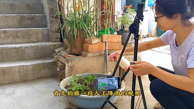 教你如何制作一段有趣的蔬菜下躲雨的视频