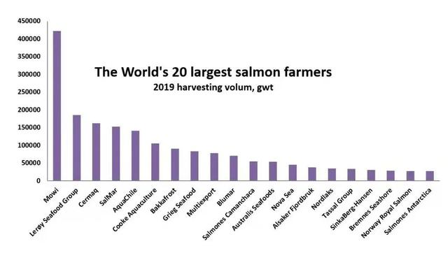 2021年全球最大的20家三文鱼养殖公司