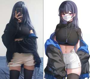 美女画一画(画师笔下的美女都是怎么画出来的？别人我不知道，她照着自己画的)