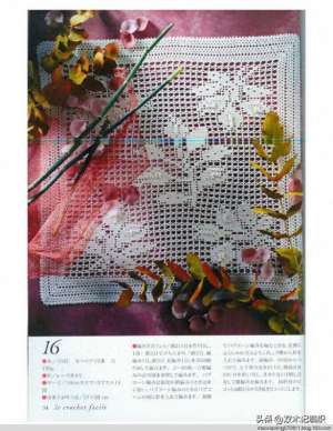 大网格蕾丝美女(镂空玫瑰网格钩针花样的家居蕾丝桌布合集分享，附图解（2—2）)