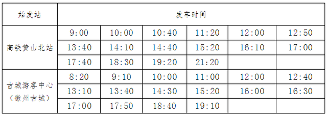 黄山北站至徽州古城旅游公交，优化调整运营！