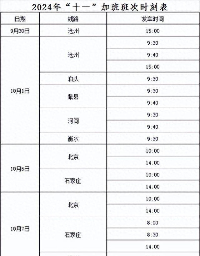 公布！邯郸汽车客运总站最新班次时刻表