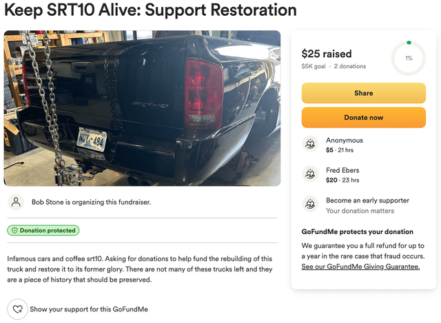 道奇 Ram SRT-10 在汽车和咖啡碰撞中失去车轮