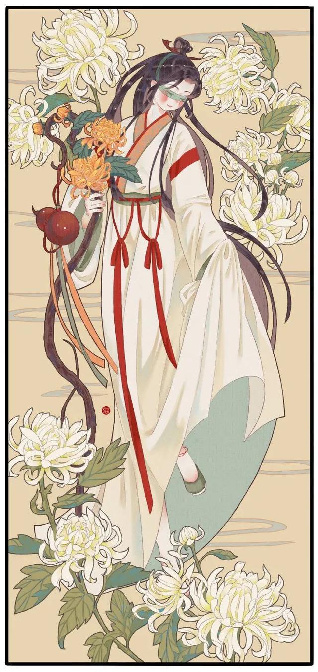 花拟人系列古风美女主题，十二小花神