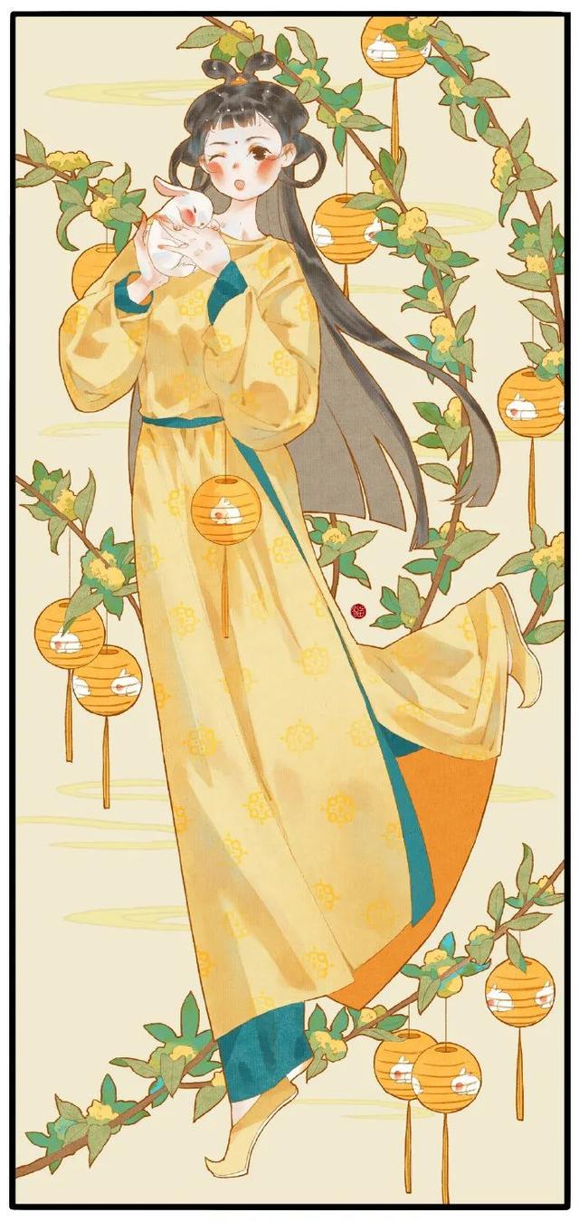 花拟人系列古风美女主题，十二小花神