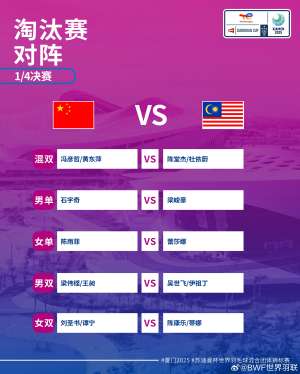 3-0力克马来西亚队，国羽闯入苏迪曼杯半决赛